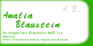 amalia blaustein business card
